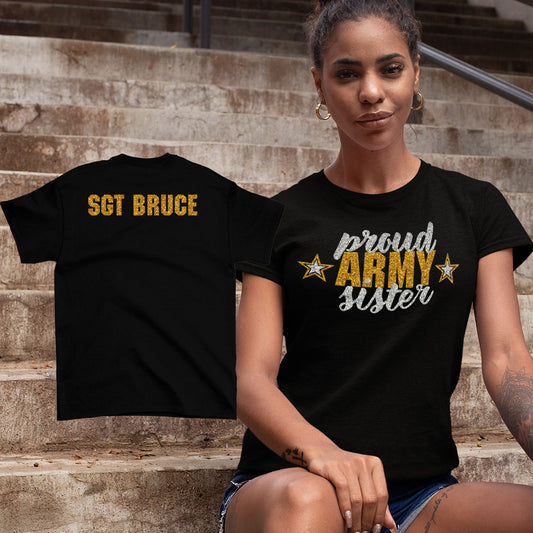glitter proud Army sister shirt
