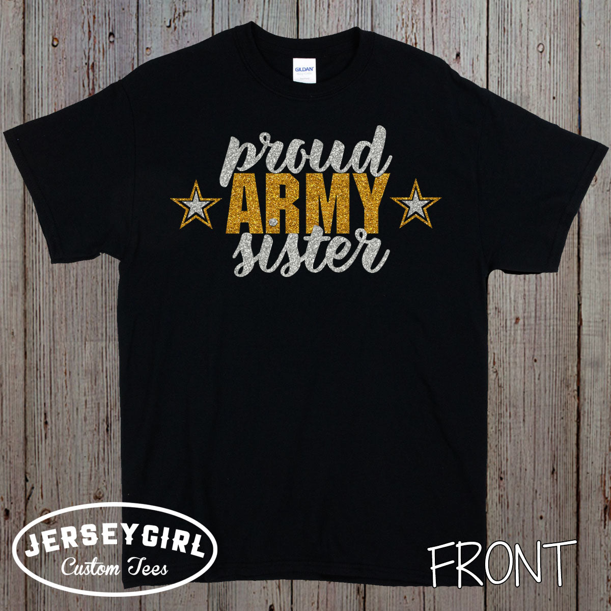 glitter proud Army sister shirt