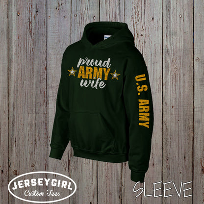 custom proud Army wife hoodie