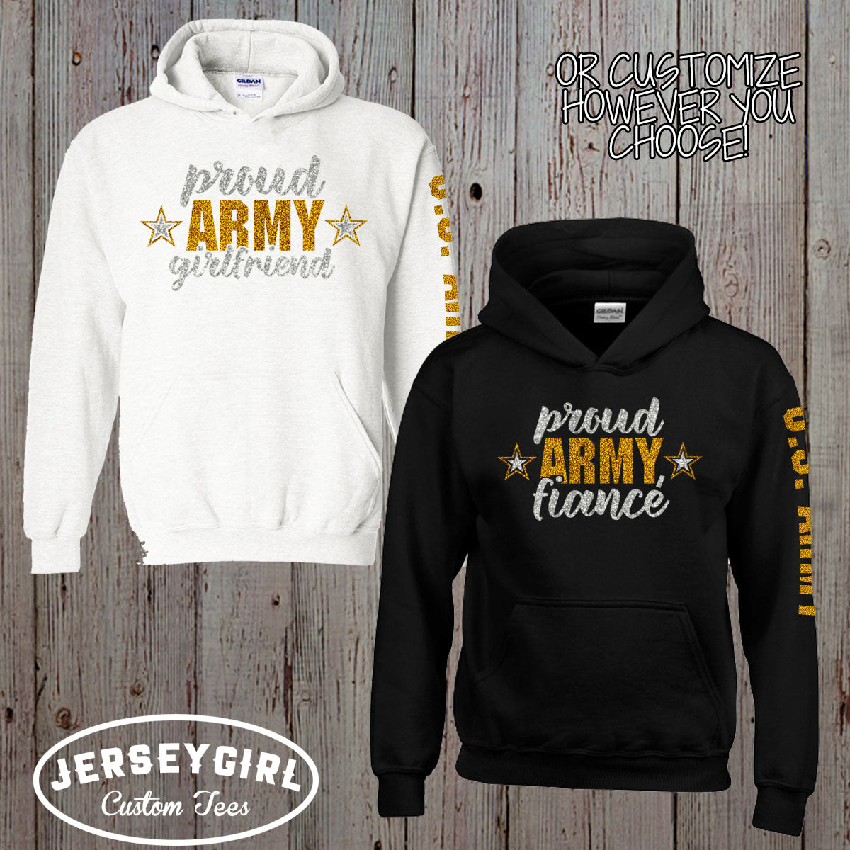 custom proud Army wife hoodie