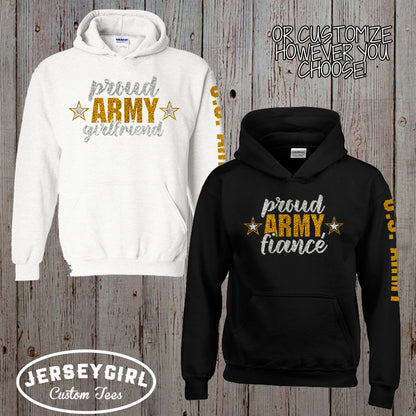 custom proud Army wife hoodie