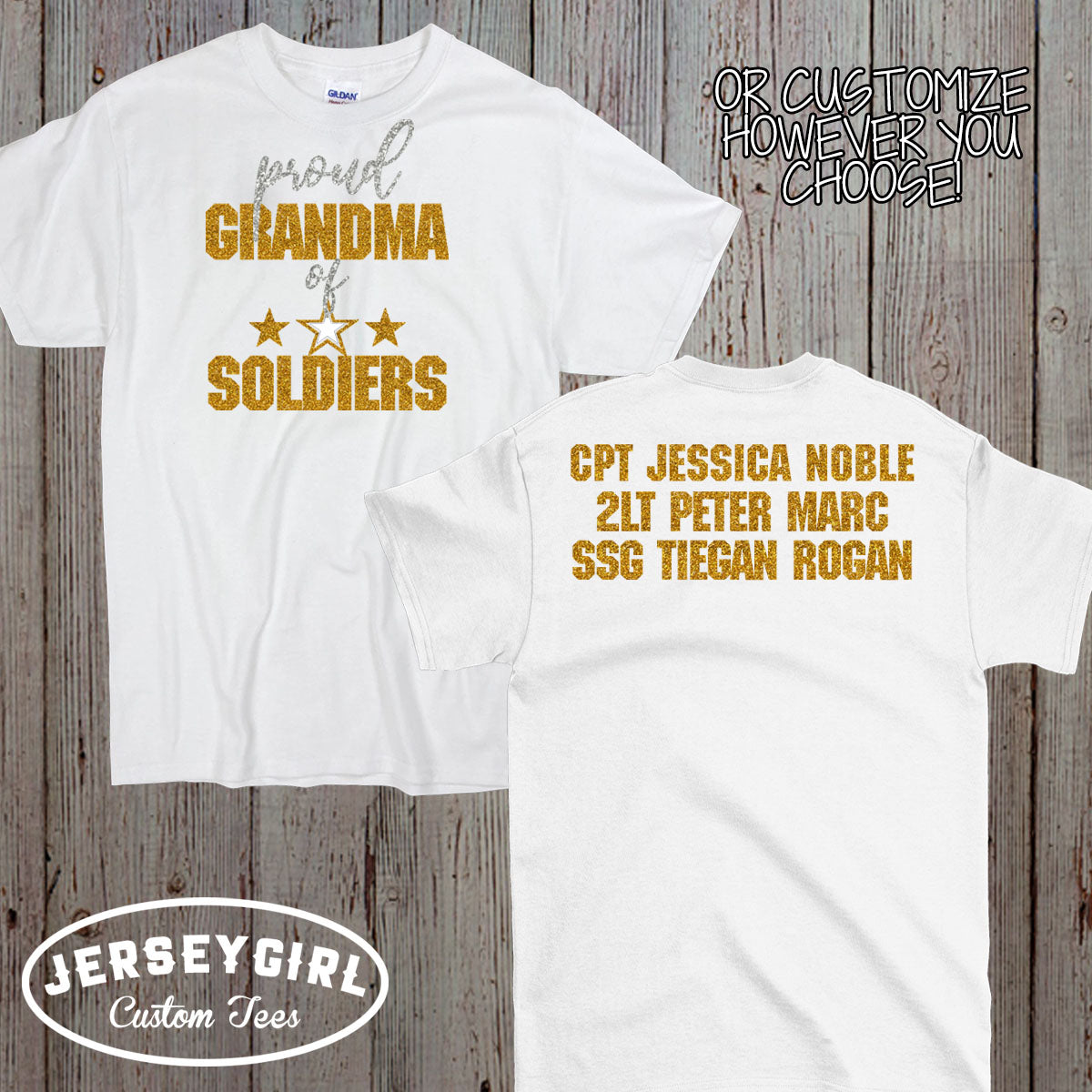 Glitter Proud Mom of a Soldier Shirt