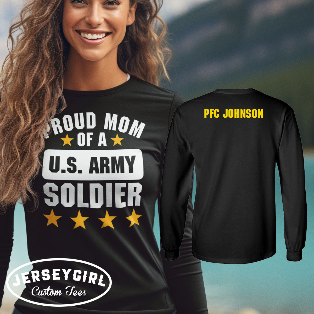 Proud Mom of a US Soldier Long-Sleeve Shirt