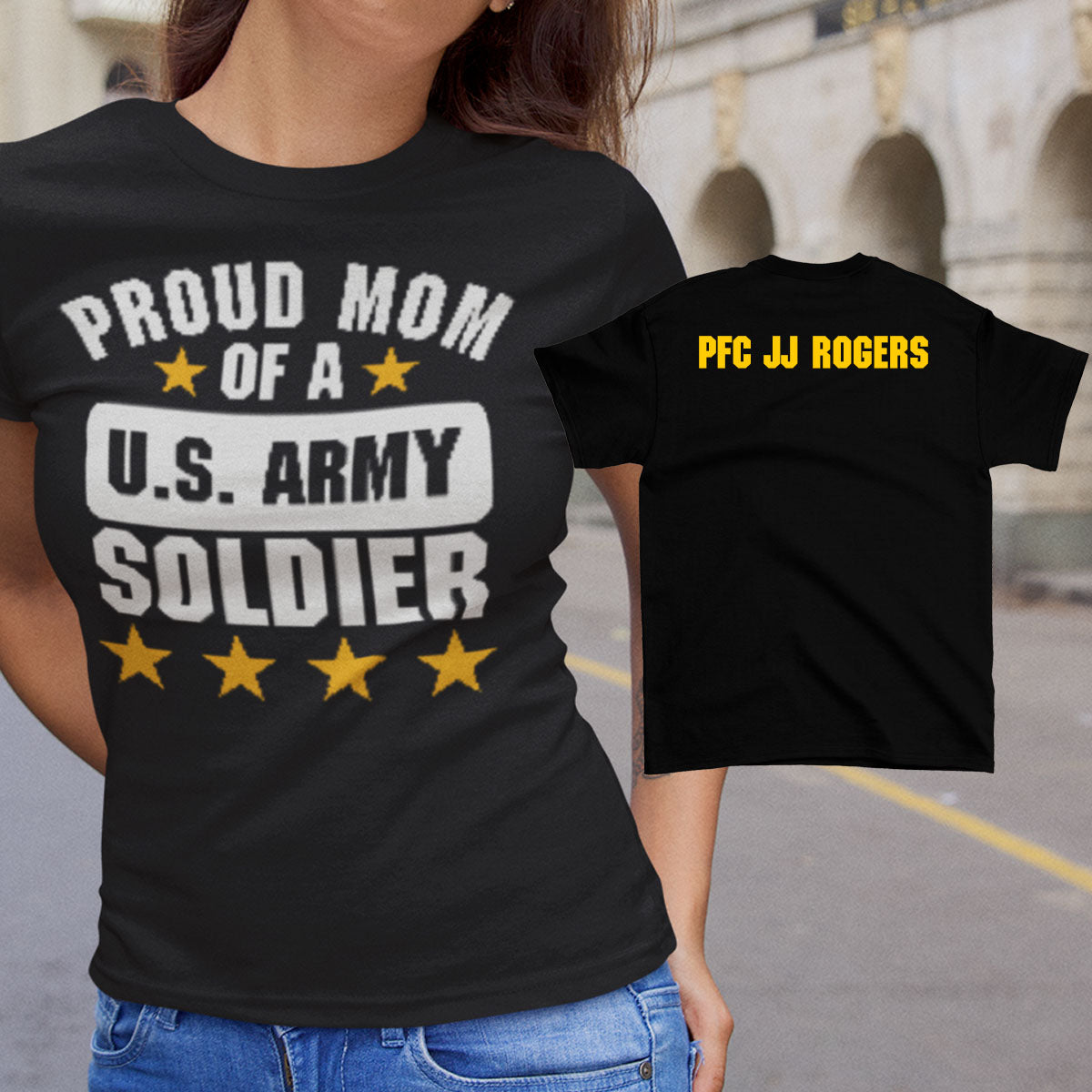 custom Proud Mom of a US Army Soldier shirt