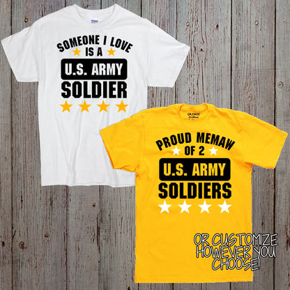 proud parent of a US Army soldier shirts