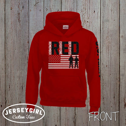 Glitter Remember Everyone Deployed RED Friday Sweatshirt
