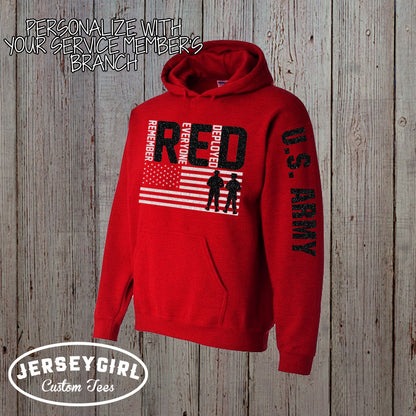 Glitter Remember Everyone Deployed RED Friday Sweatshirt