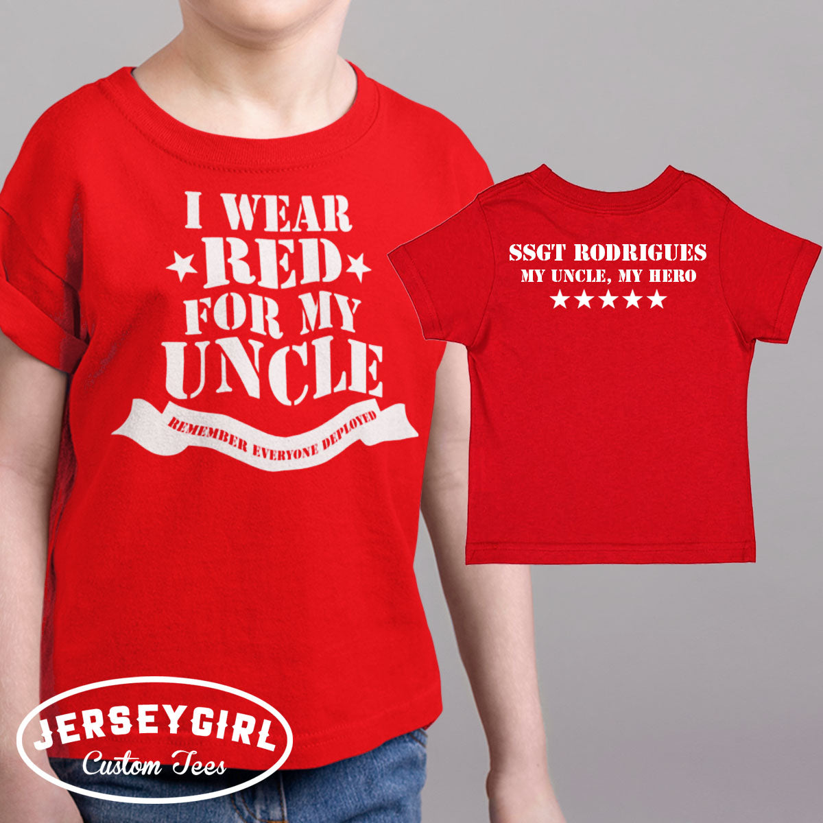  I Wear Red for My Uncle Baby Bodysuit / Toddler Shirt