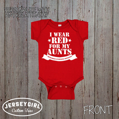  I Wear Red for My Uncle Baby Bodysuit / Toddler Shirt