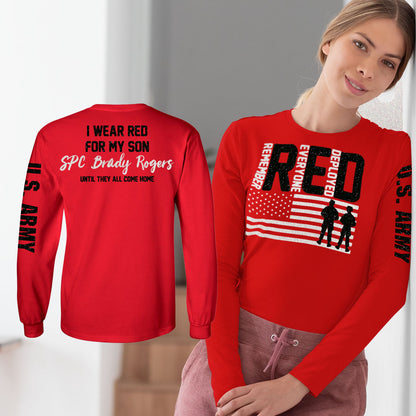 Glitter Long-Sleeve Remember Everyone Deployed RED Friday Shirt