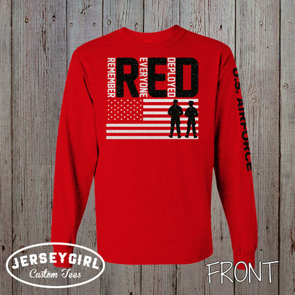 Glitter Long-Sleeve Remember Everyone Deployed RED Friday Shirt
