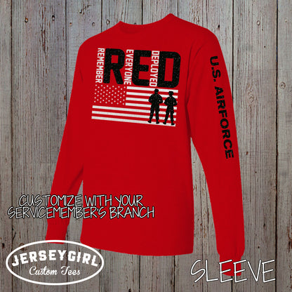 Glitter Long-Sleeve Remember Everyone Deployed RED Friday Shirt