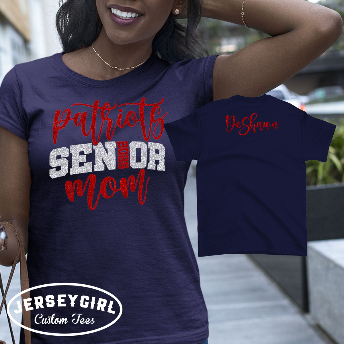 custom glitter senior mom shirts