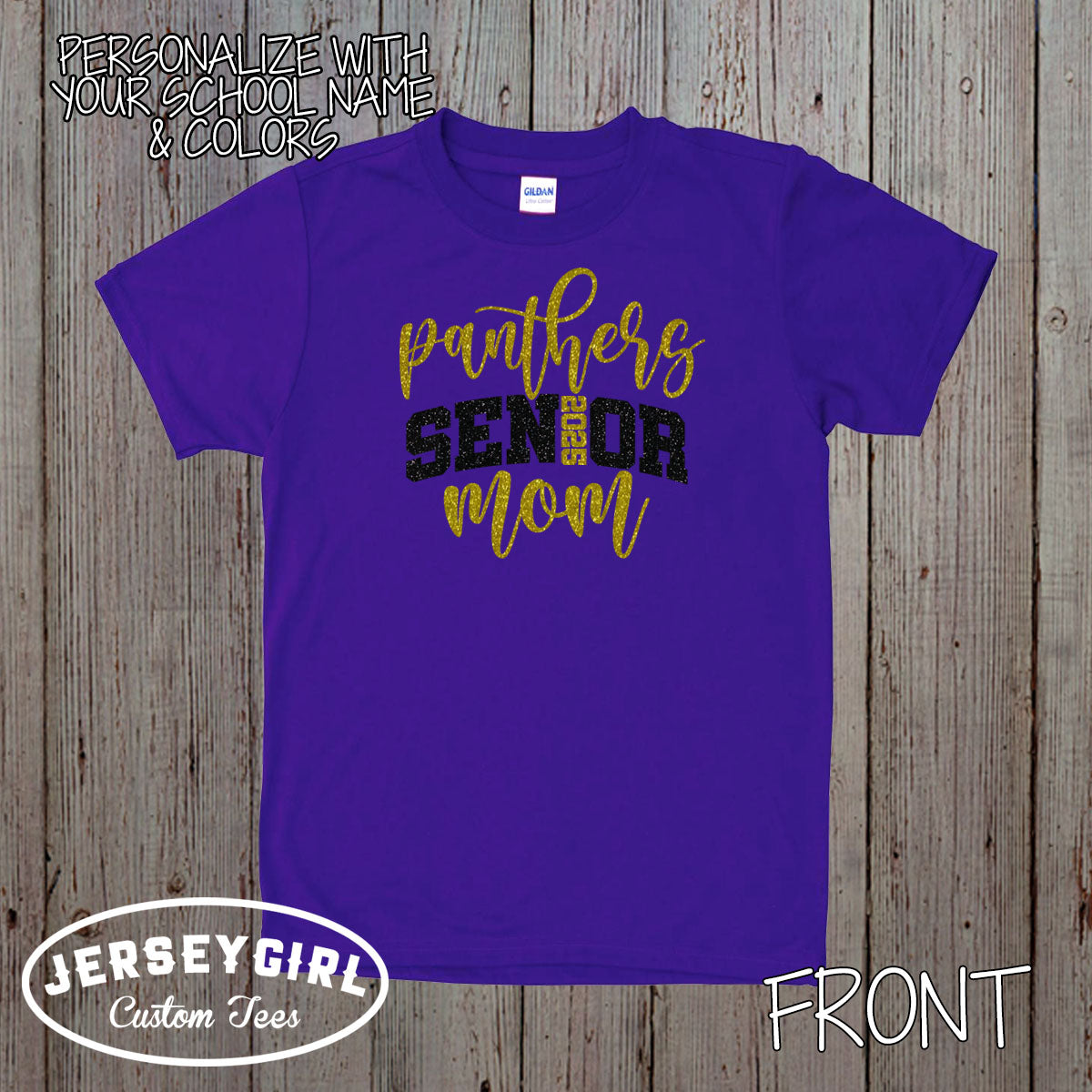 custom glitter senior mom shirts