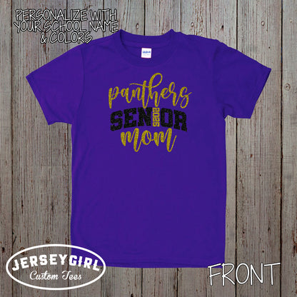 custom glitter senior mom shirts
