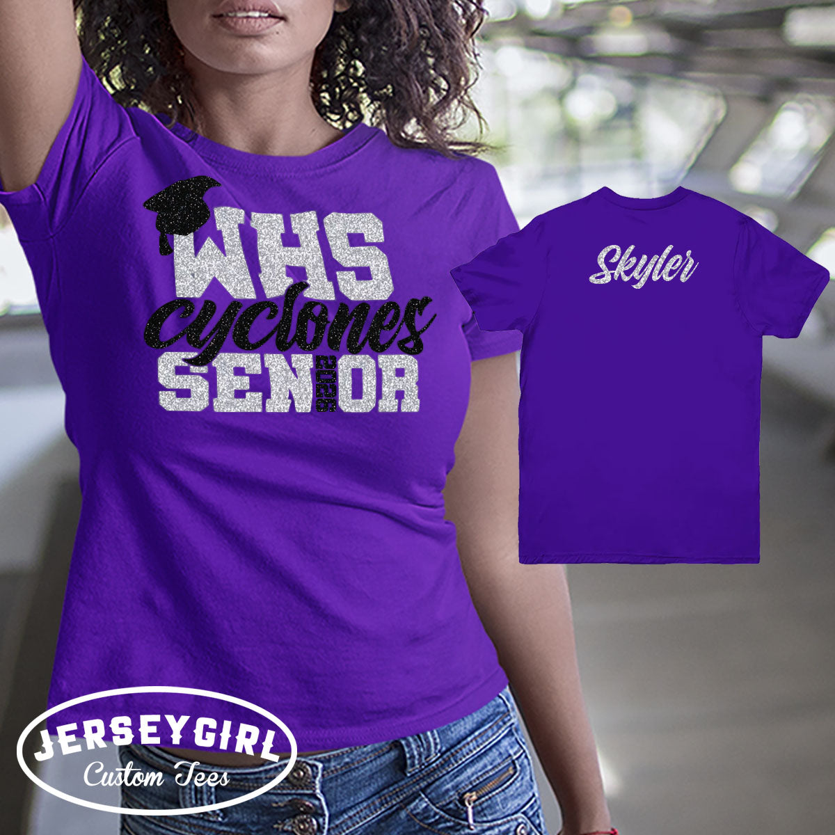 glitter high school senior shirt