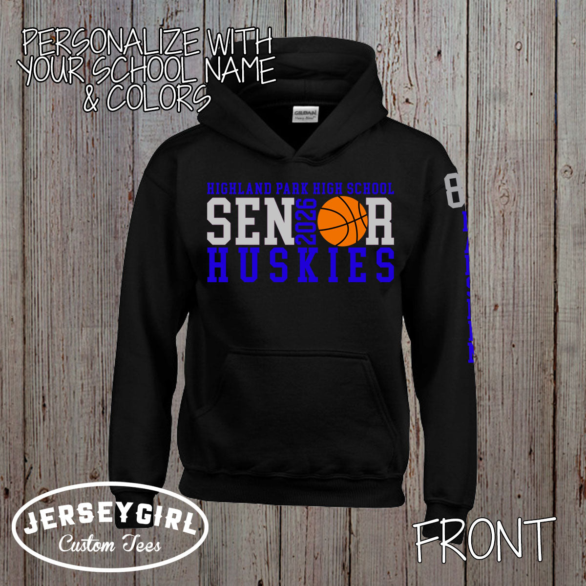 custom basketball senior hoodie