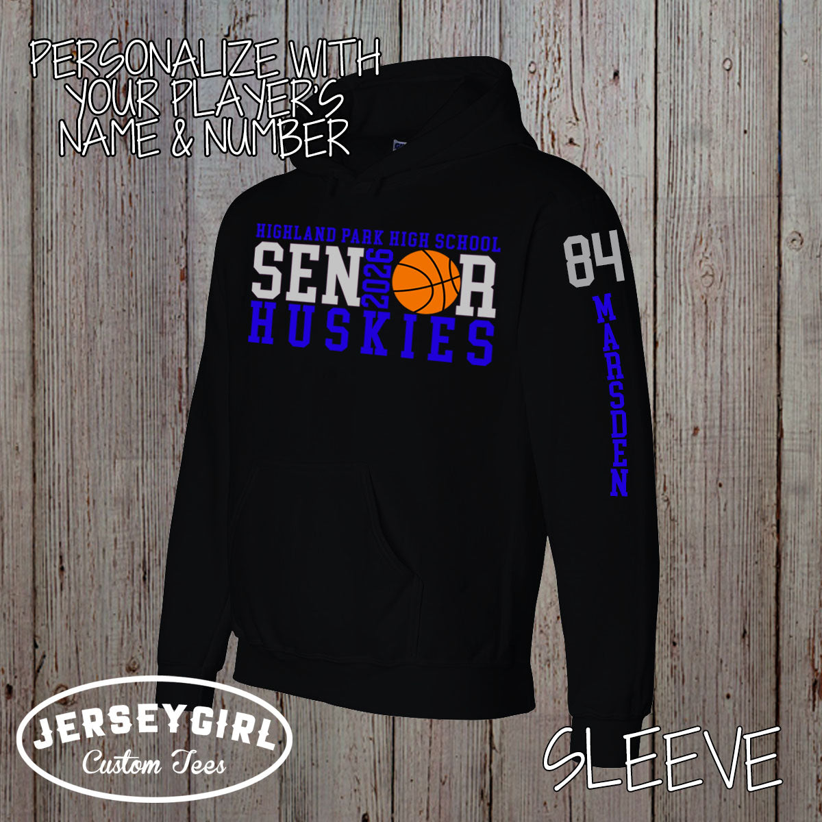 custom basketball senior hoodie