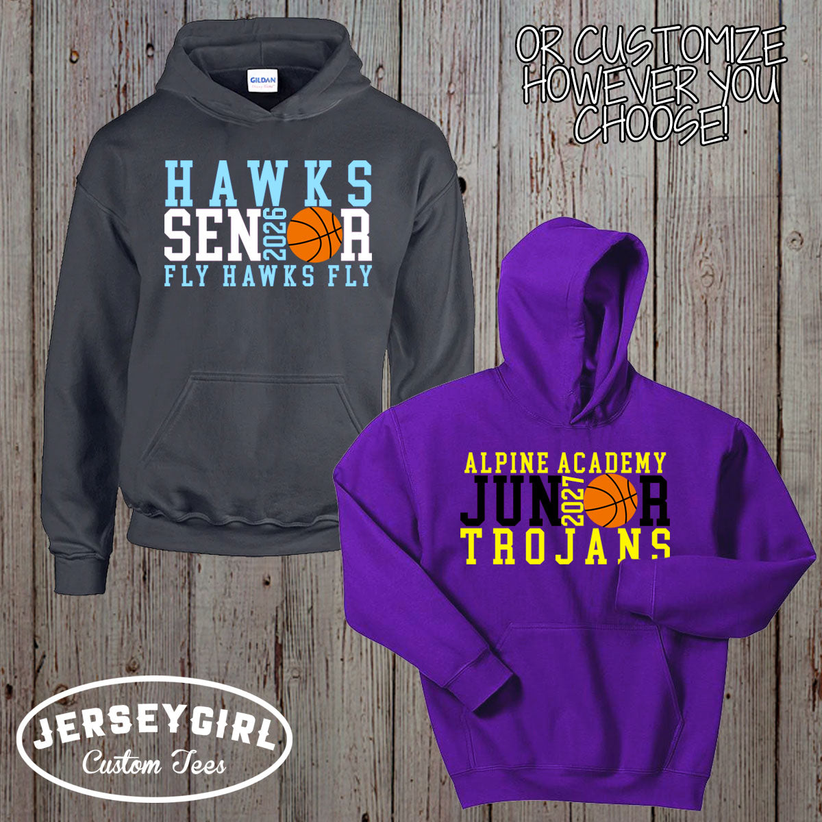 custom basketball senior hoodie