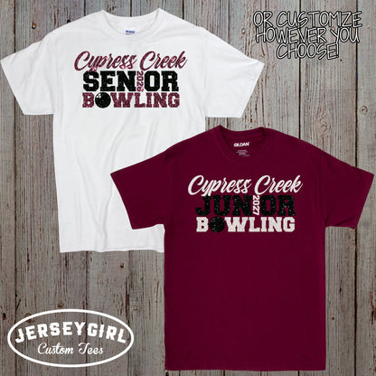 bowling senior mom shirt