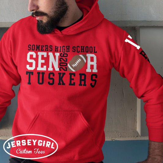custom football senior hoodies