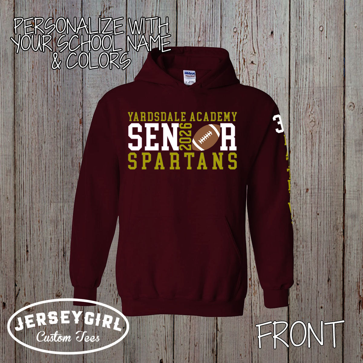 custom football senior hoodies