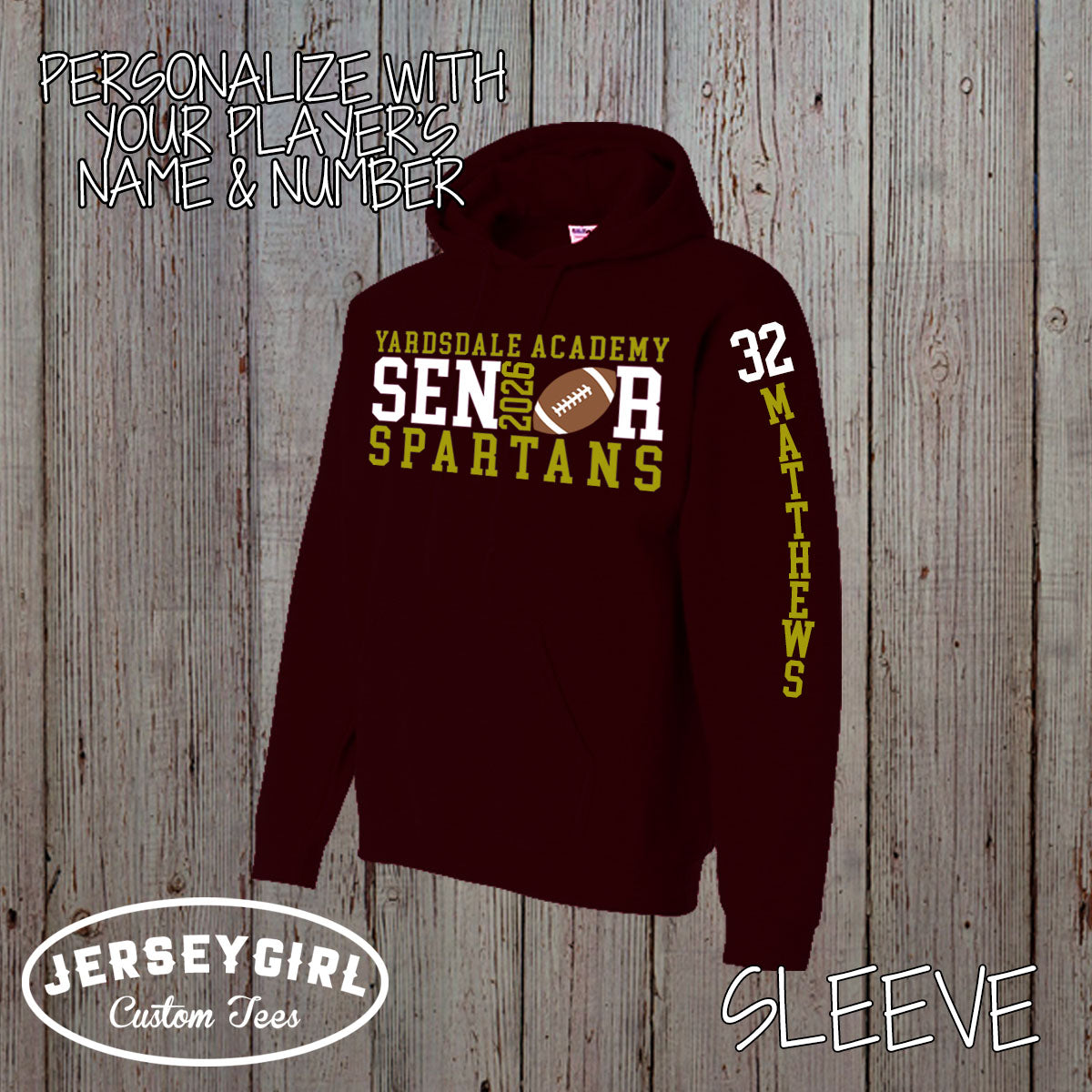 custom football senior hoodies