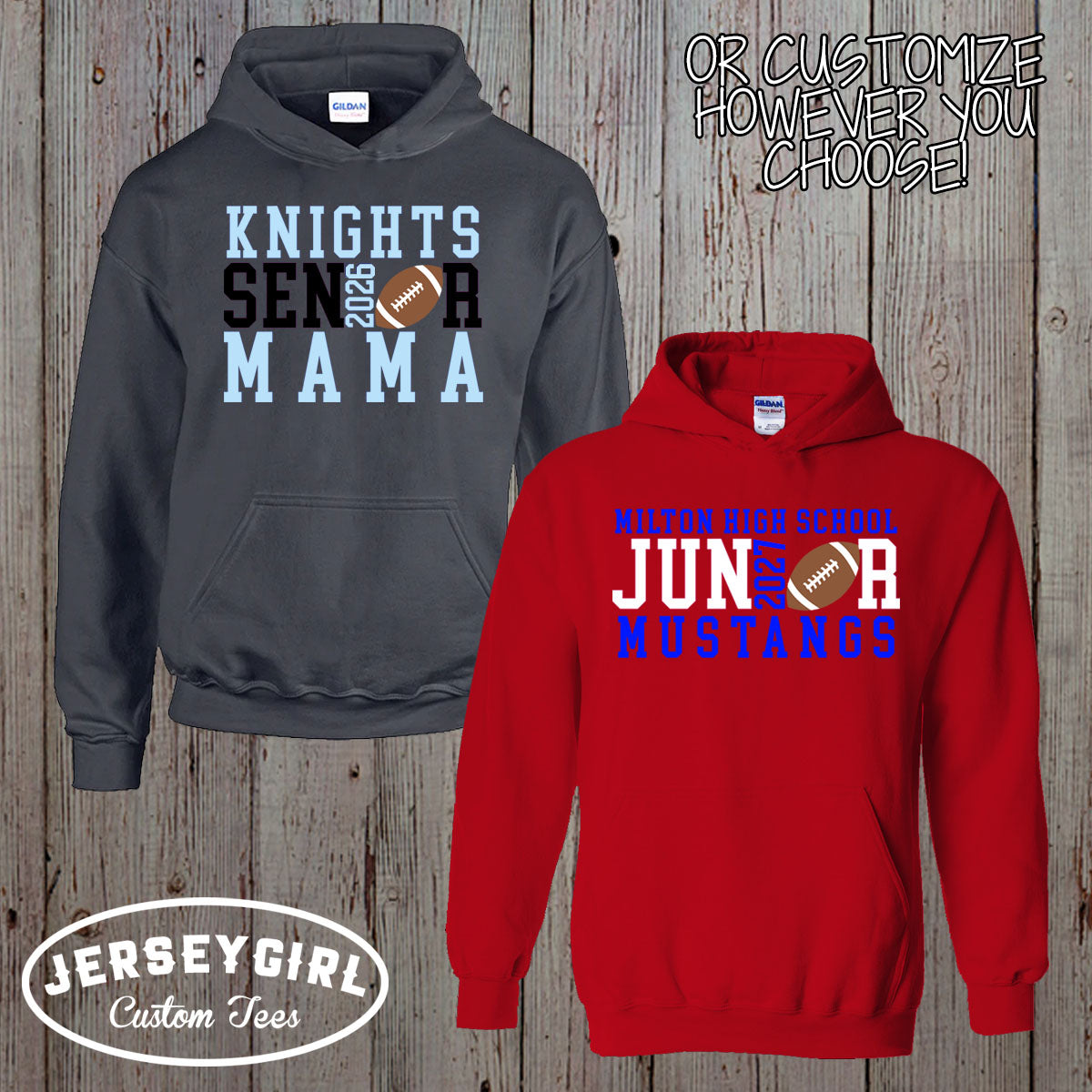 custom football senior hoodies