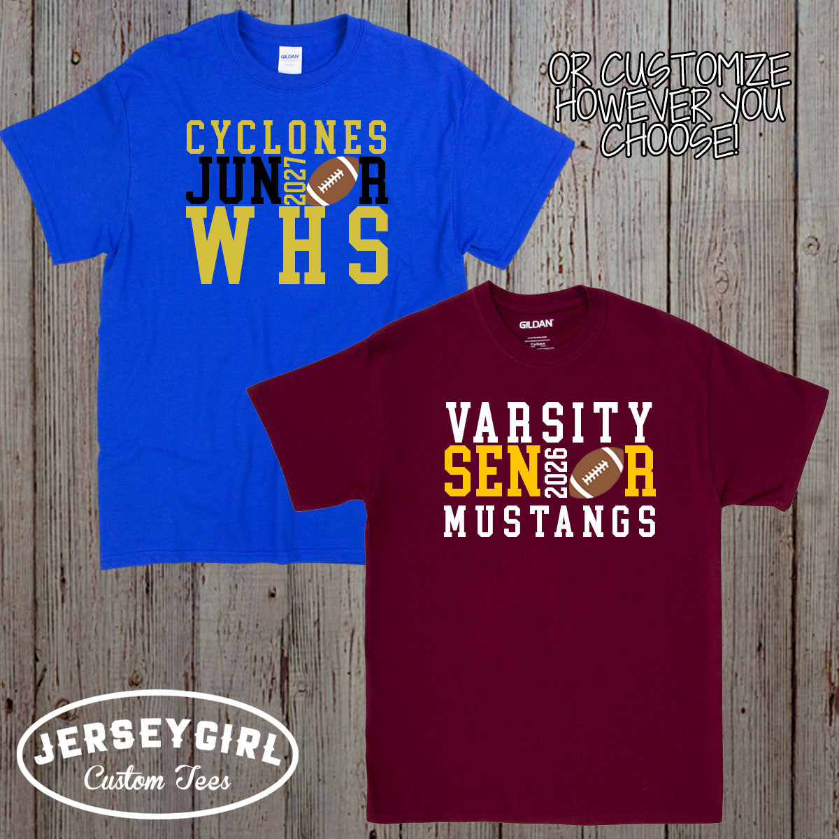 custom football senior shirts