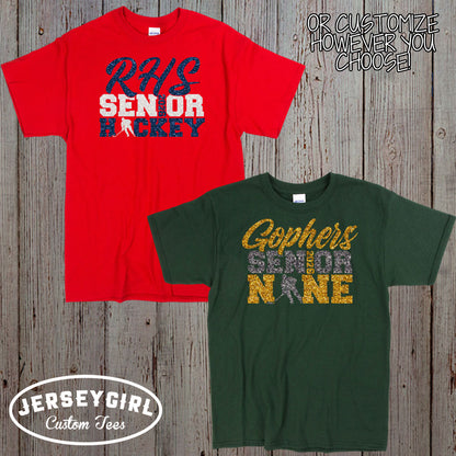 custom hockey senior mom shirt