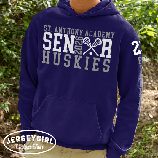 custom lacrosse senior hoodie