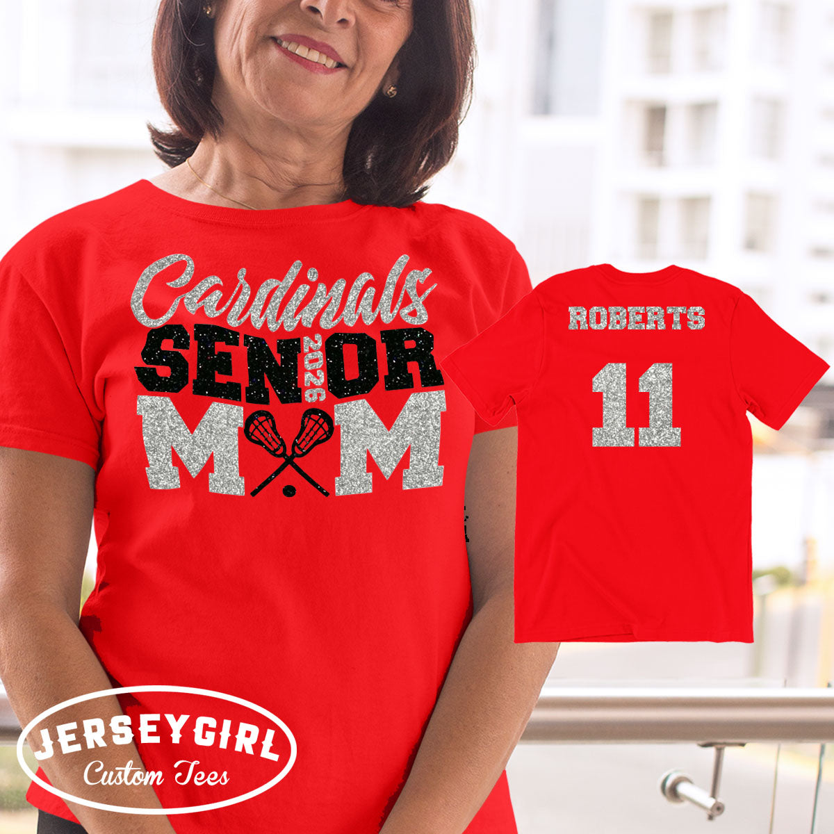 custom lacrosse senior mom shirt