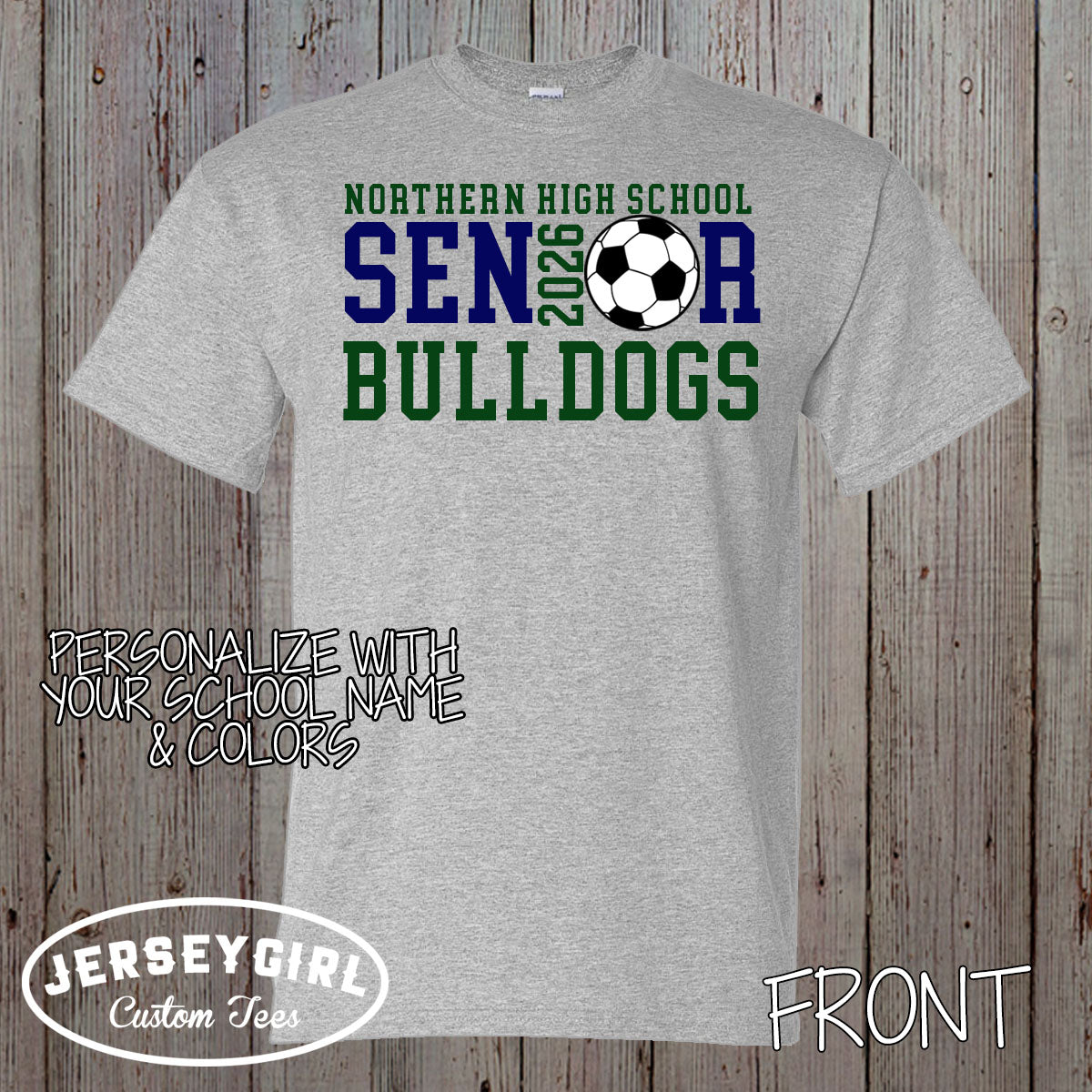 custom soccer senior shirt