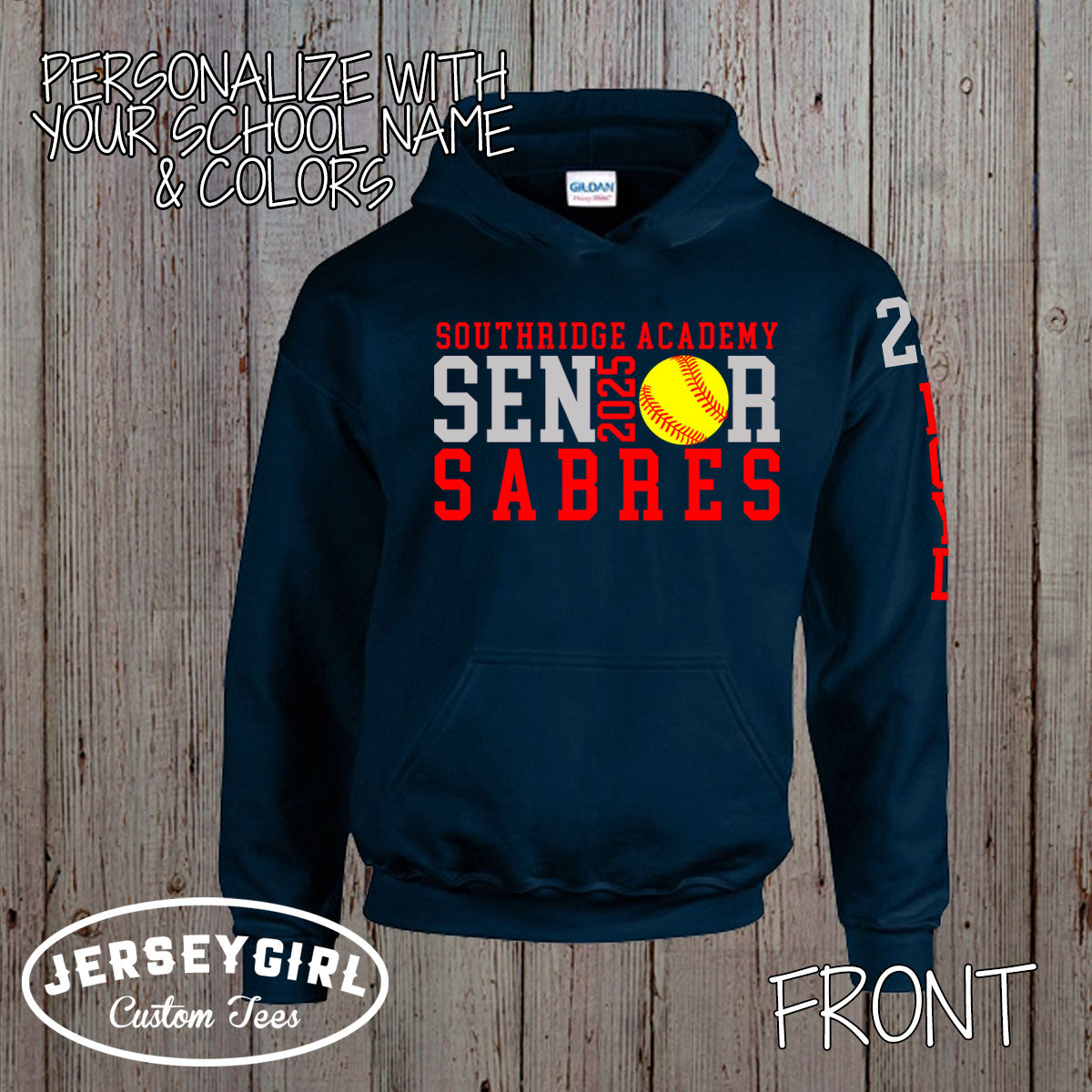 custom softball senior hoodie
