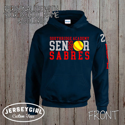 custom softball senior hoodie