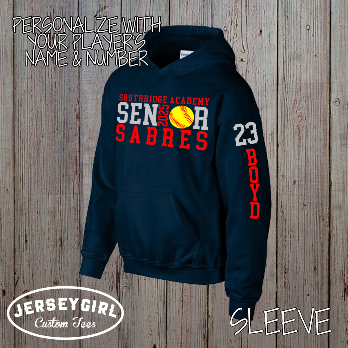 custom softball senior hoodie