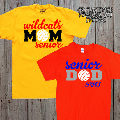 personalized senior volleyball mom shirt