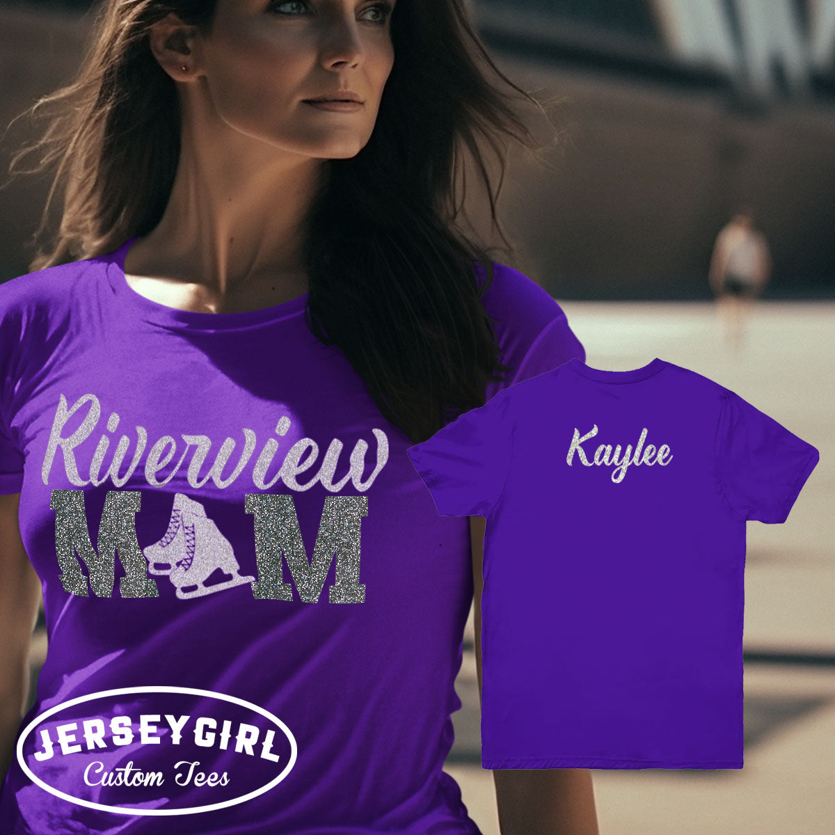custom ice skating mom shirt with skater's name