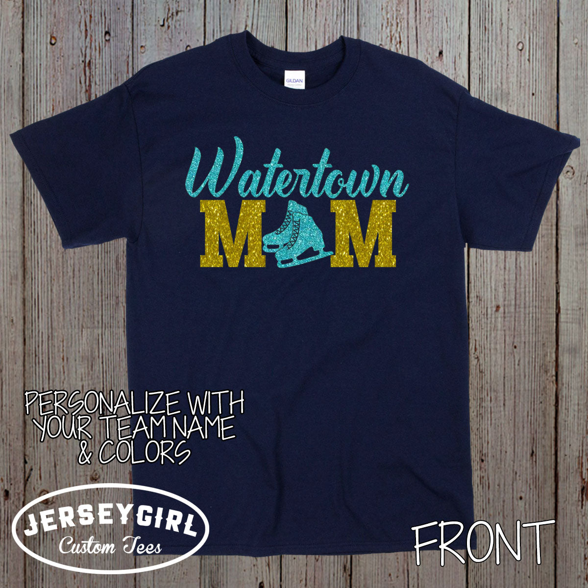 custom ice skating mom shirt with skater's name