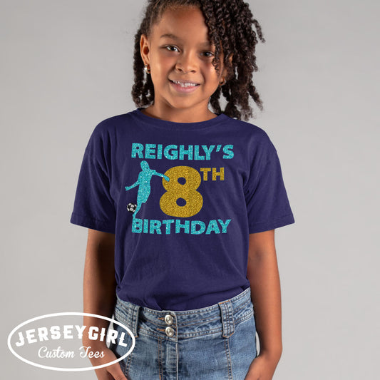 custom soccer birthday shirt