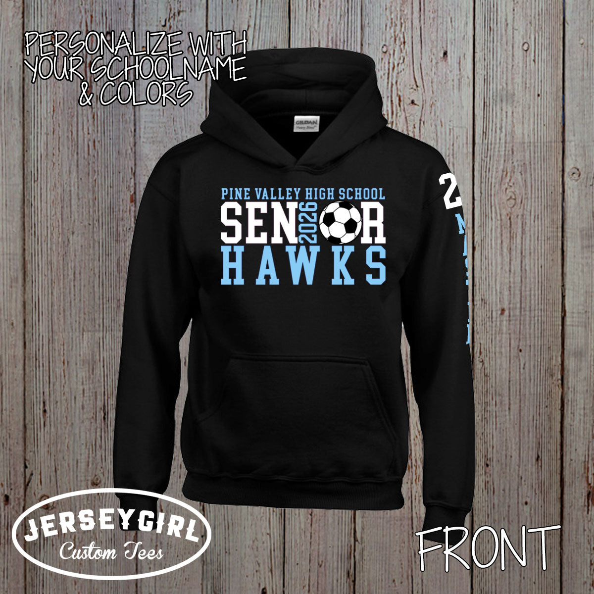 custom soccer senior hoodie