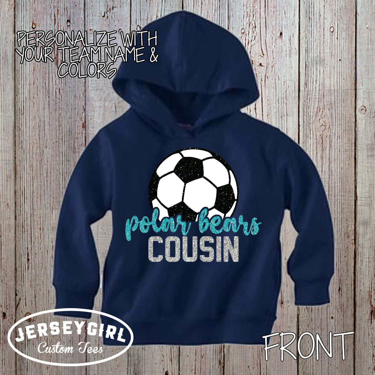 custom soccer sister hoodie with name and number