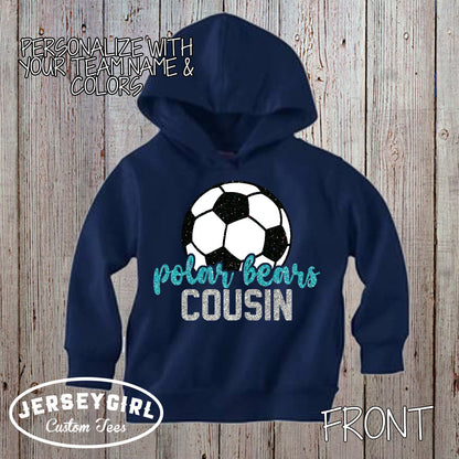 custom soccer sister hoodie with name and number