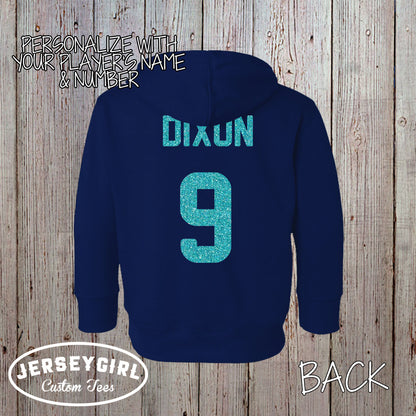 custom soccer sister hoodie with name and number