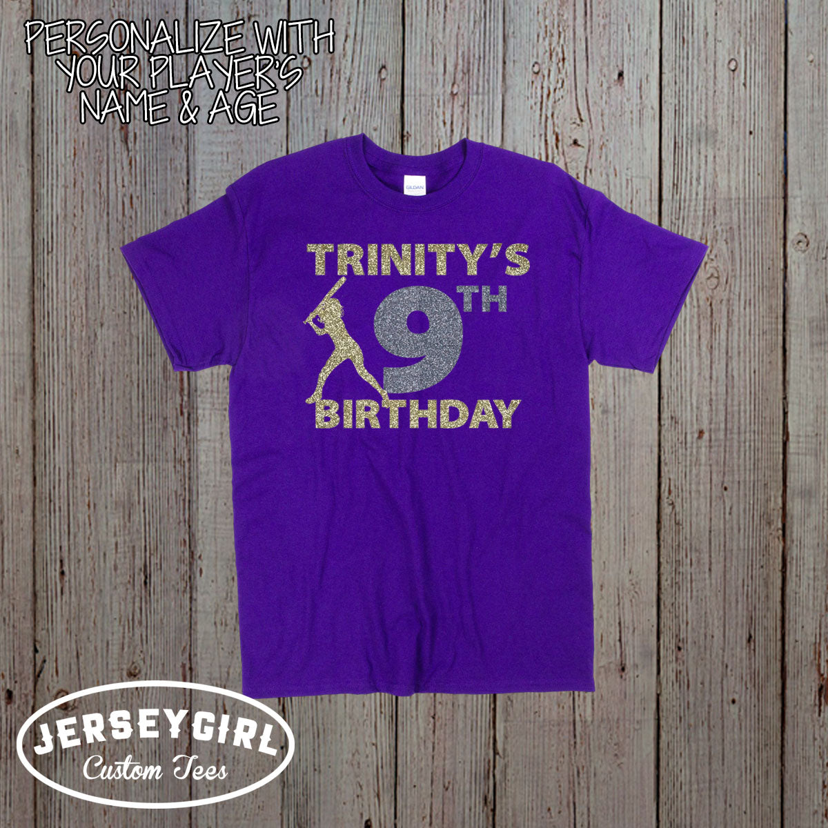 custom softball birthday shirt