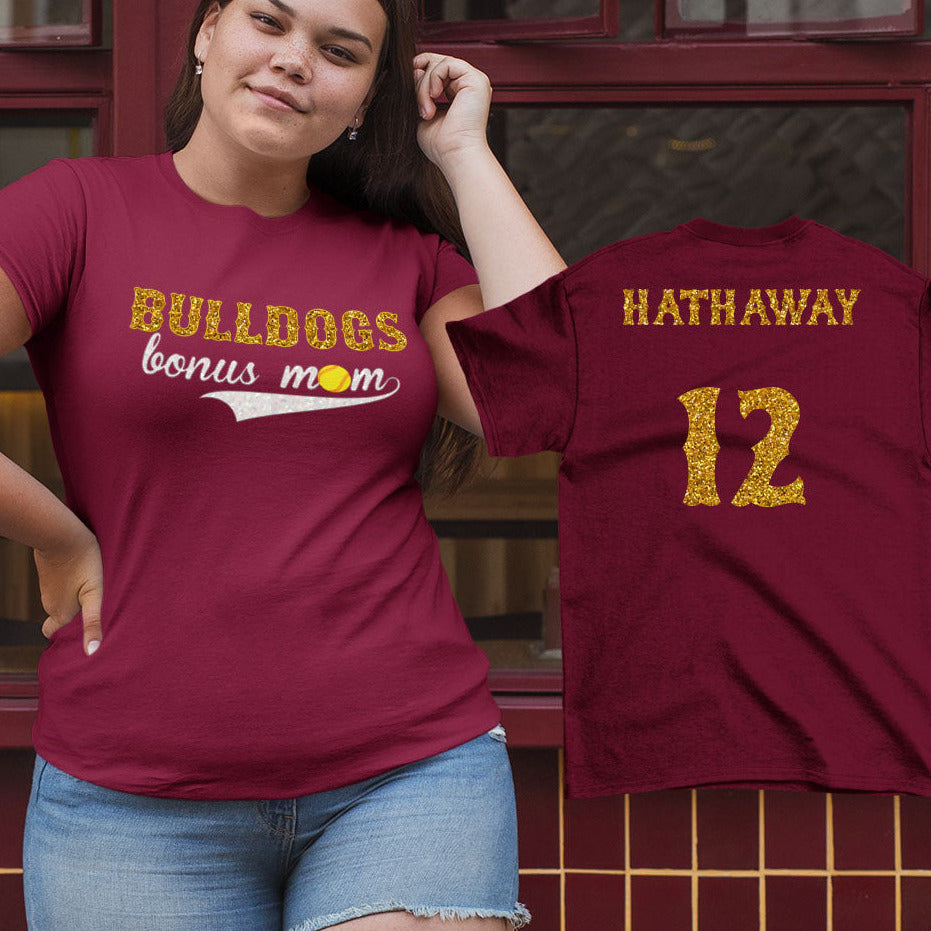 custom softball bonus mom shirt