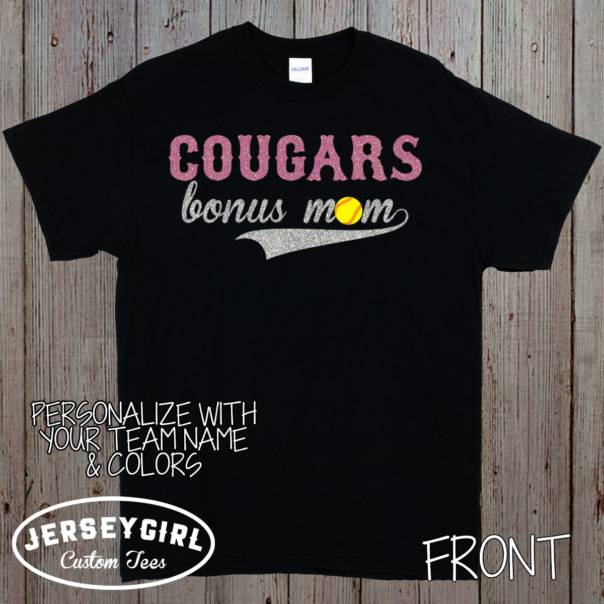 custom softball bonus mom shirt