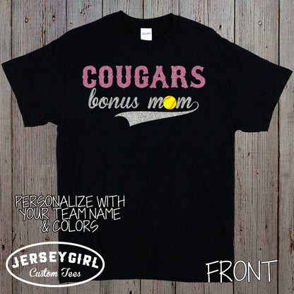 custom softball bonus mom shirt