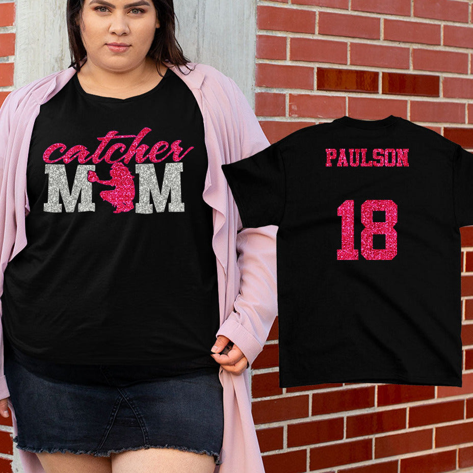 custom softball catcher mom shirt
