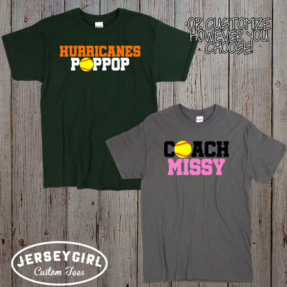 personalized softball dad shirt